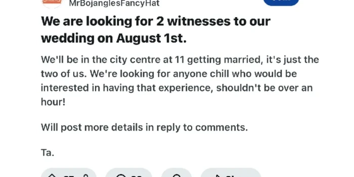 Զույգը հարսանիք է անում անծանոթների ներկայությամբ. վկաներին...